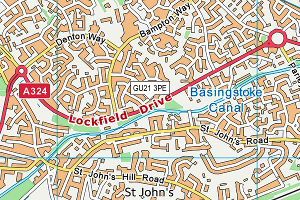 GU21 3PE map - OS VectorMap District (Ordnance Survey) GU21 3PE map - OS VectorMap District (Ordnance Survey)