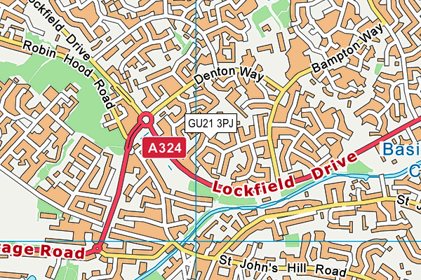 GU21 3PJ map - OS VectorMap District (Ordnance Survey) GU21 3PJ map - OS VectorMap District (Ordnance Survey)