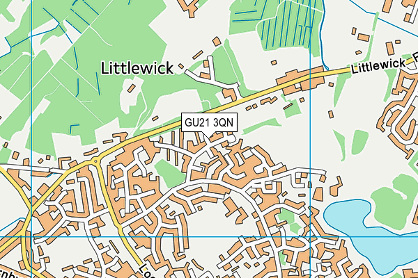 GU21 3QN map - OS VectorMap District (Ordnance Survey)