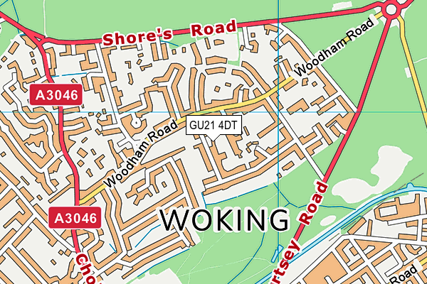 GU21 4DT map - OS VectorMap District (Ordnance Survey) GU21 4DT map - OS VectorMap District (Ordnance Survey)