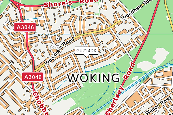 GU21 4DX map - OS VectorMap District (Ordnance Survey) GU21 4DX map - OS VectorMap District (Ordnance Survey)