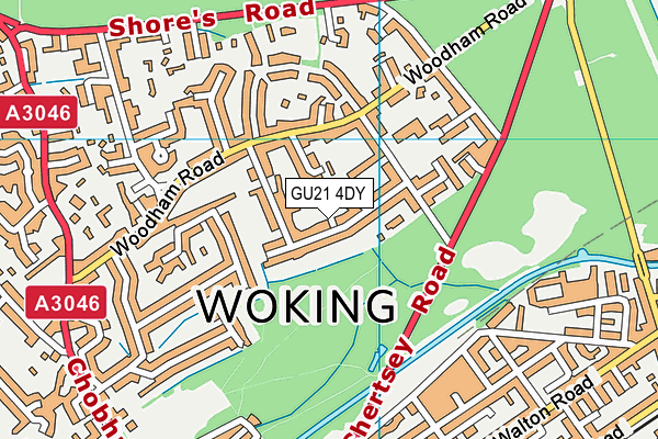 GU21 4DY map - OS VectorMap District (Ordnance Survey) GU21 4DY map - OS VectorMap District (Ordnance Survey)