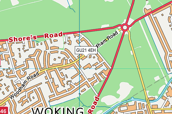 GU21 4EH map - OS VectorMap District (Ordnance Survey) GU21 4EH map - OS VectorMap District (Ordnance Survey)