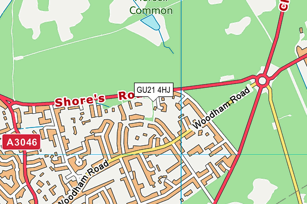 GU21 4HJ map - OS VectorMap District (Ordnance Survey)