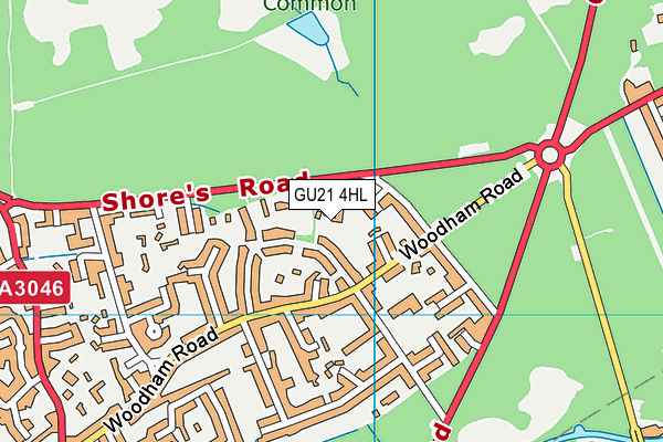 GU21 4HL map - OS VectorMap District (Ordnance Survey) GU21 4HL map - OS VectorMap District (Ordnance Survey)