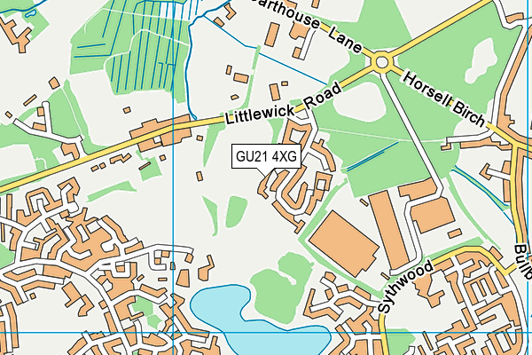 GU21 4XG map - OS VectorMap District (Ordnance Survey) GU21 4XG map - OS VectorMap District (Ordnance Survey)