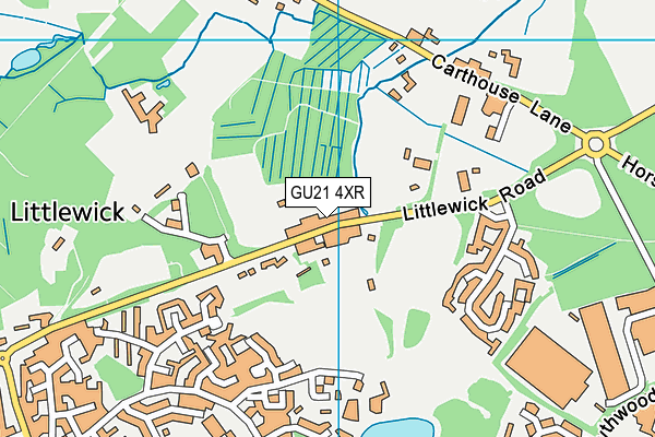GU21 4XR map - OS VectorMap District (Ordnance Survey) GU21 4XR map - OS VectorMap District (Ordnance Survey)