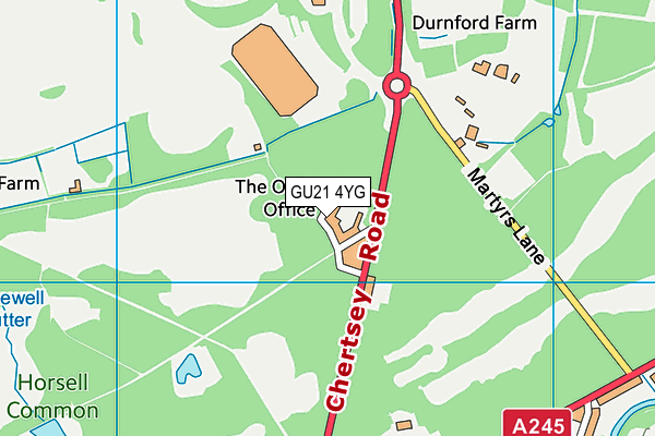 GU21 4YG map - OS VectorMap District (Ordnance Survey) GU21 4YG map - OS VectorMap District (Ordnance Survey)