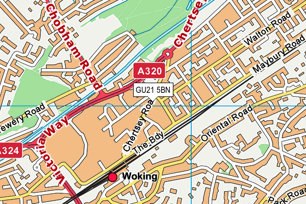 GU21 5BN map - OS VectorMap District (Ordnance Survey) GU21 5BN map - OS VectorMap District (Ordnance Survey)