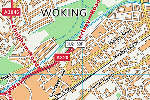 GU21 5BP map - OS VectorMap District (Ordnance Survey) GU21 5BP map - OS VectorMap District (Ordnance Survey)