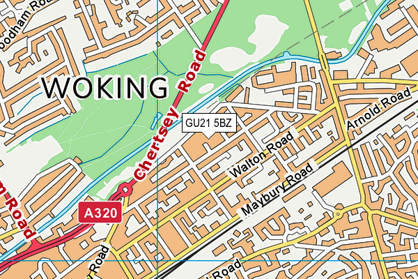 GU21 5BZ map - OS VectorMap District (Ordnance Survey) GU21 5BZ map - OS VectorMap District (Ordnance Survey)