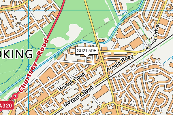 GU21 5DH map - OS VectorMap District (Ordnance Survey) GU21 5DH map - OS VectorMap District (Ordnance Survey)