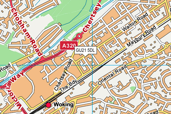 GU21 5DL map - OS VectorMap District (Ordnance Survey) GU21 5DL map - OS VectorMap District (Ordnance Survey)