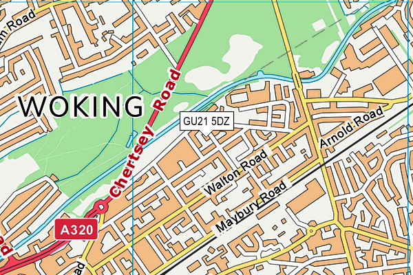 GU21 5DZ map - OS VectorMap District (Ordnance Survey) GU21 5DZ map - OS VectorMap District (Ordnance Survey)