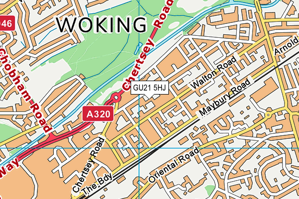 GU21 5HJ map - OS VectorMap District (Ordnance Survey) GU21 5HJ map - OS VectorMap District (Ordnance Survey)