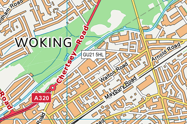 GU21 5HL map - OS VectorMap District (Ordnance Survey) GU21 5HL map - OS VectorMap District (Ordnance Survey)