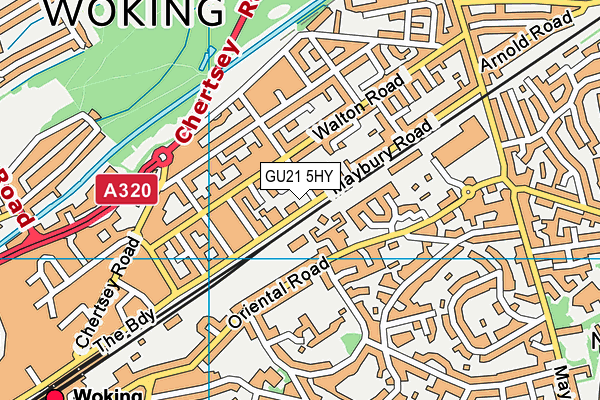 GU21 5HY map - OS VectorMap District (Ordnance Survey) GU21 5HY map - OS VectorMap District (Ordnance Survey)