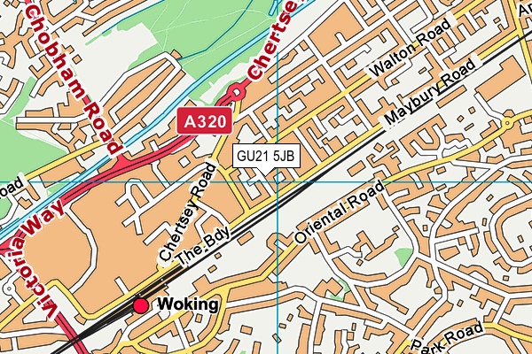 GU21 5JB map - OS VectorMap District (Ordnance Survey) GU21 5JB map - OS VectorMap District (Ordnance Survey)