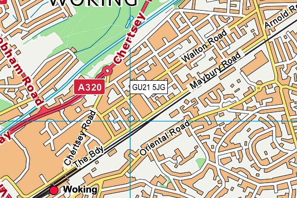 GU21 5JG map - OS VectorMap District (Ordnance Survey) GU21 5JG map - OS VectorMap District (Ordnance Survey)