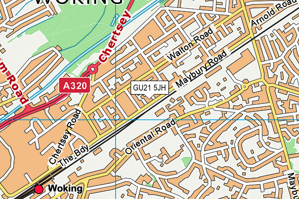 GU21 5JH map - OS VectorMap District (Ordnance Survey) GU21 5JH map - OS VectorMap District (Ordnance Survey)