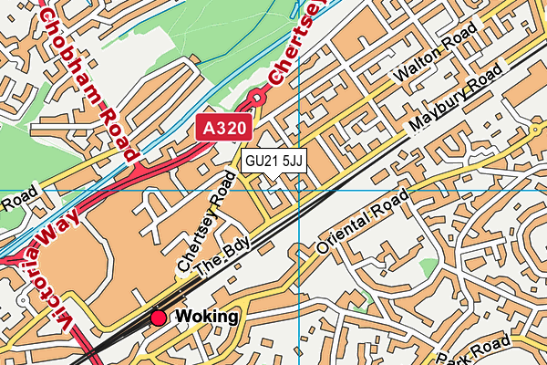 GU21 5JJ map - OS VectorMap District (Ordnance Survey) GU21 5JJ map - OS VectorMap District (Ordnance Survey)