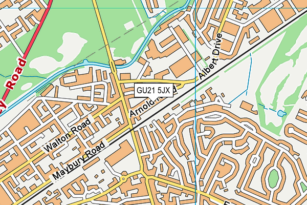 GU21 5JX map - OS VectorMap District (Ordnance Survey)