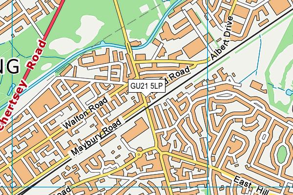 GU21 5LP map - OS VectorMap District (Ordnance Survey) GU21 5LP map - OS VectorMap District (Ordnance Survey)