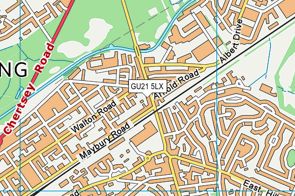 GU21 5LX map - OS VectorMap District (Ordnance Survey) GU21 5LX map - OS VectorMap District (Ordnance Survey)
