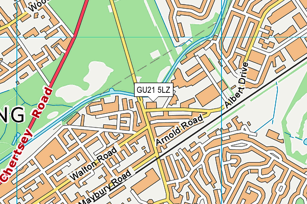 GU21 5LZ map - OS VectorMap District (Ordnance Survey) GU21 5LZ map - OS VectorMap District (Ordnance Survey)