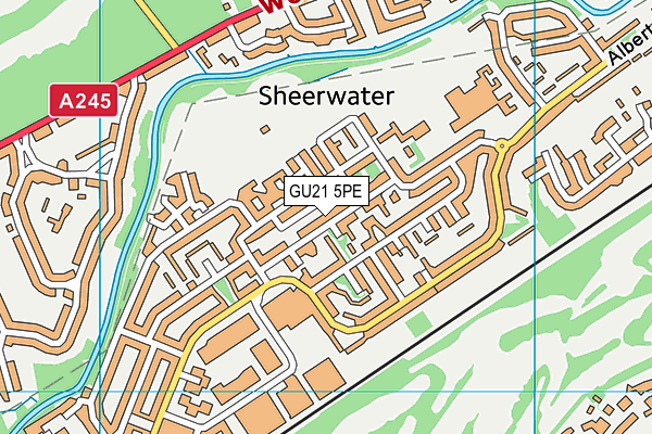 GU21 5PE map - OS VectorMap District (Ordnance Survey) GU21 5PE map - OS VectorMap District (Ordnance Survey)