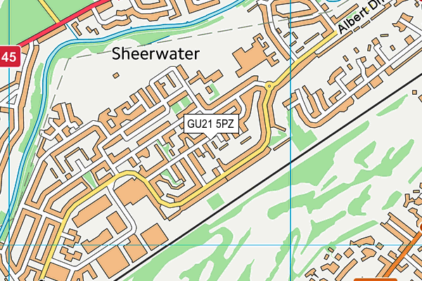 GU21 5PZ map - OS VectorMap District (Ordnance Survey) GU21 5PZ map - OS VectorMap District (Ordnance Survey)