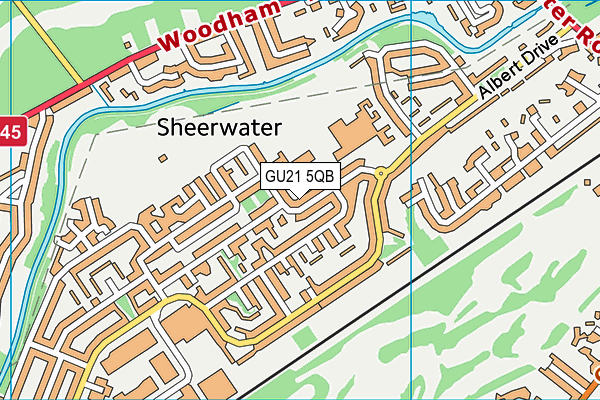 GU21 5QB map - OS VectorMap District (Ordnance Survey)