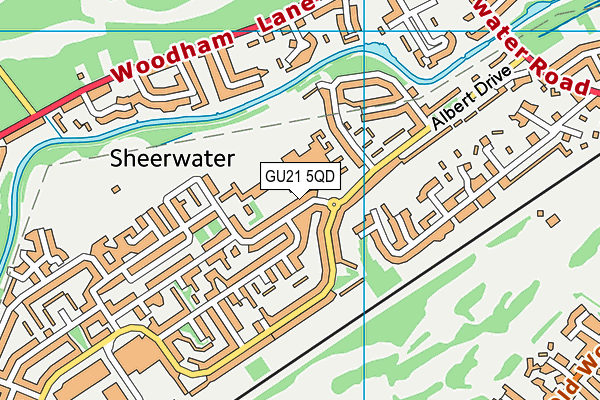 GU21 5QD map - OS VectorMap District (Ordnance Survey) GU21 5QD map - OS VectorMap District (Ordnance Survey)