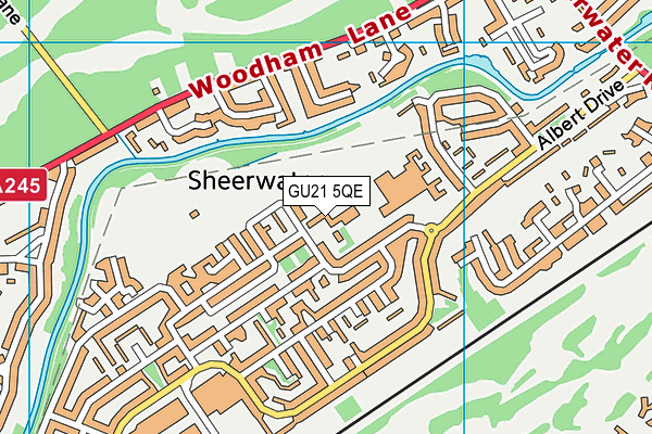 GU21 5QE map - OS VectorMap District (Ordnance Survey) GU21 5QE map - OS VectorMap District (Ordnance Survey)