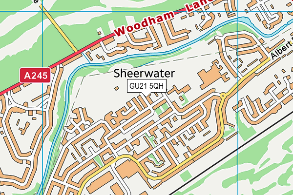 GU21 5QH map - OS VectorMap District (Ordnance Survey) GU21 5QH map - OS VectorMap District (Ordnance Survey)