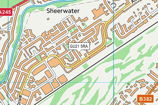 GU21 5RA map - OS VectorMap District (Ordnance Survey) GU21 5RA map - OS VectorMap District (Ordnance Survey)