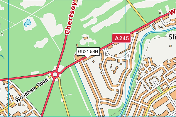 GU21 5SH map - OS VectorMap District (Ordnance Survey) GU21 5SH map - OS VectorMap District (Ordnance Survey)