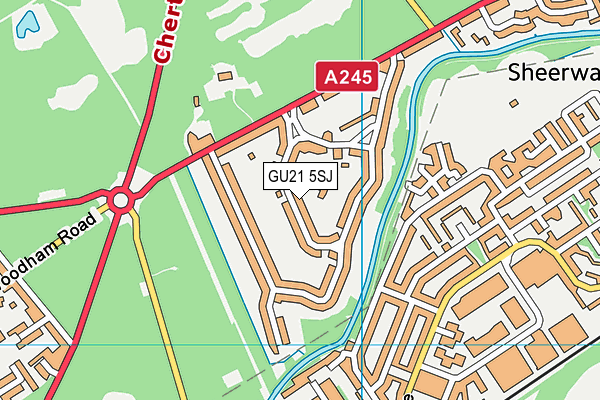 GU21 5SJ map - OS VectorMap District (Ordnance Survey)