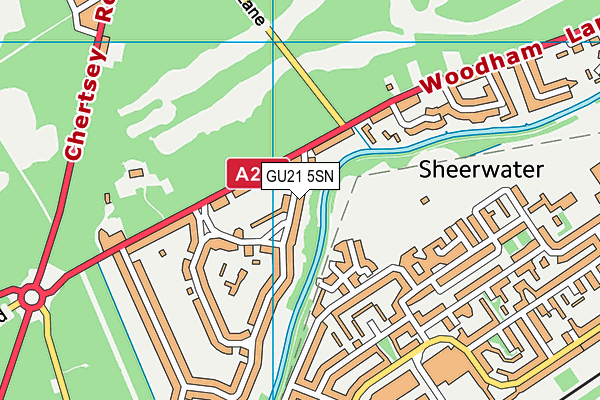 GU21 5SN map - OS VectorMap District (Ordnance Survey) GU21 5SN map - OS VectorMap District (Ordnance Survey)