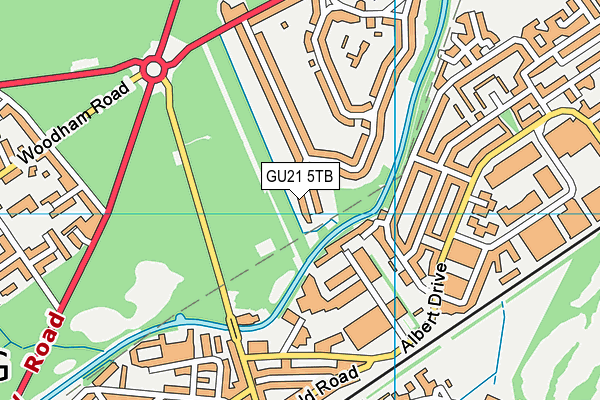 GU21 5TB map - OS VectorMap District (Ordnance Survey)