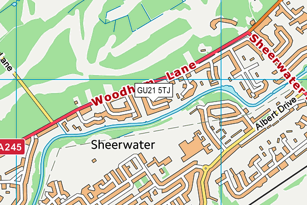 GU21 5TJ map - OS VectorMap District (Ordnance Survey) GU21 5TJ map - OS VectorMap District (Ordnance Survey)