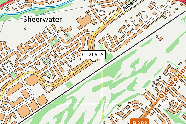GU21 5UA map - OS VectorMap District (Ordnance Survey) GU21 5UA map - OS VectorMap District (Ordnance Survey)