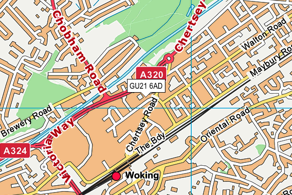 GU21 6AD map - OS VectorMap District (Ordnance Survey) GU21 6AD map - OS VectorMap District (Ordnance Survey)