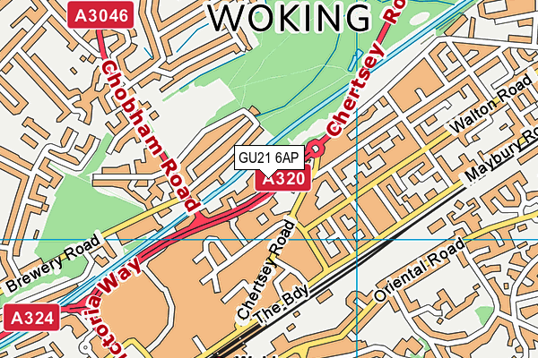 GU21 6AP map - OS VectorMap District (Ordnance Survey) GU21 6AP map - OS VectorMap District (Ordnance Survey)