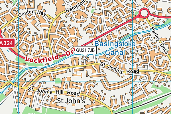 GU21 7JB map - OS VectorMap District (Ordnance Survey) GU21 7JB map - OS VectorMap District (Ordnance Survey)