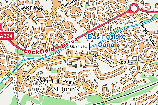 GU21 7PZ map - OS VectorMap District (Ordnance Survey) GU21 7PZ map - OS VectorMap District (Ordnance Survey)