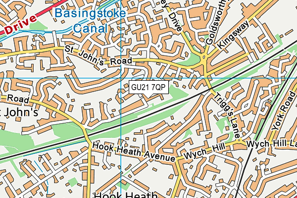 GU21 7QP map - OS VectorMap District (Ordnance Survey) GU21 7QP map - OS VectorMap District (Ordnance Survey)