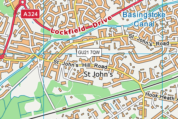 GU21 7QW map - OS VectorMap District (Ordnance Survey) GU21 7QW map - OS VectorMap District (Ordnance Survey)