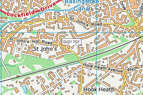 GU21 7QY map - OS VectorMap District (Ordnance Survey) GU21 7QY map - OS VectorMap District (Ordnance Survey)