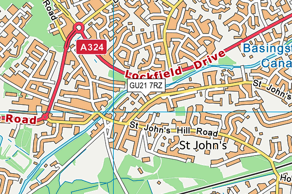 GU21 7RZ map - OS VectorMap District (Ordnance Survey) GU21 7RZ map - OS VectorMap District (Ordnance Survey)